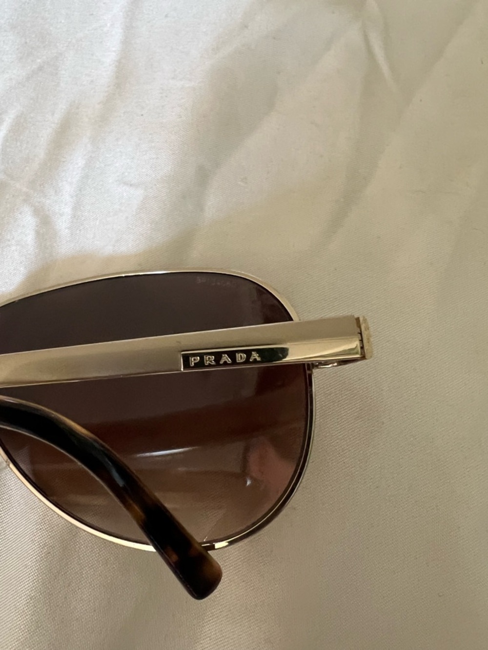 Prada Men's Aviator Sunglasses in Brown and Gold - Picture 5 of 13